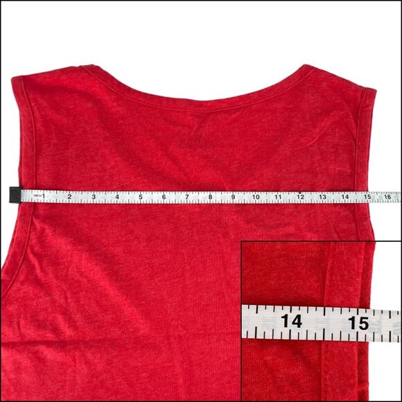 LAT Men's Contrast Tank Top Tee Shirt Size Large Red Gray Color Block 60% Cotton - Picture 7 of 10